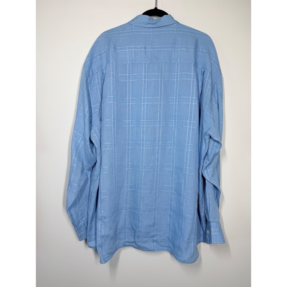 Tommy Bahama 100% Linen Long Sleeve Button Down Shirt Light Blue Size XXL - Picture 5 of 12